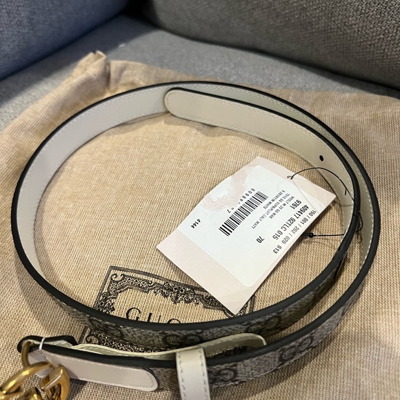 NEW Gucci GG Marmont Supreme GG Logo Thin Belt - Picture 5 of 12